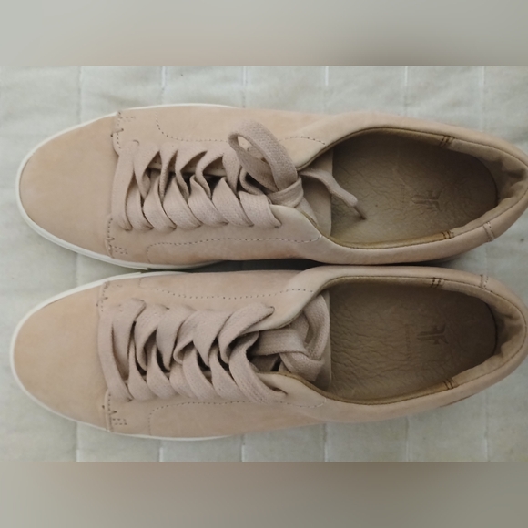 FRYE Women’s Ivy Low Suede Lace Up Pink Neutral Casual Sneakers 7 M--Like NEW! - Picture 8 of 12